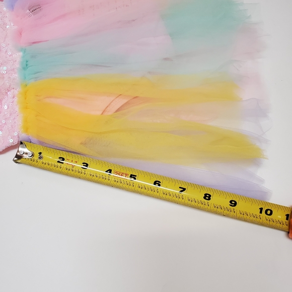 Baby Girl Pink Sequins and Rainbow Bodysuit Dress - Picture 6 of 6